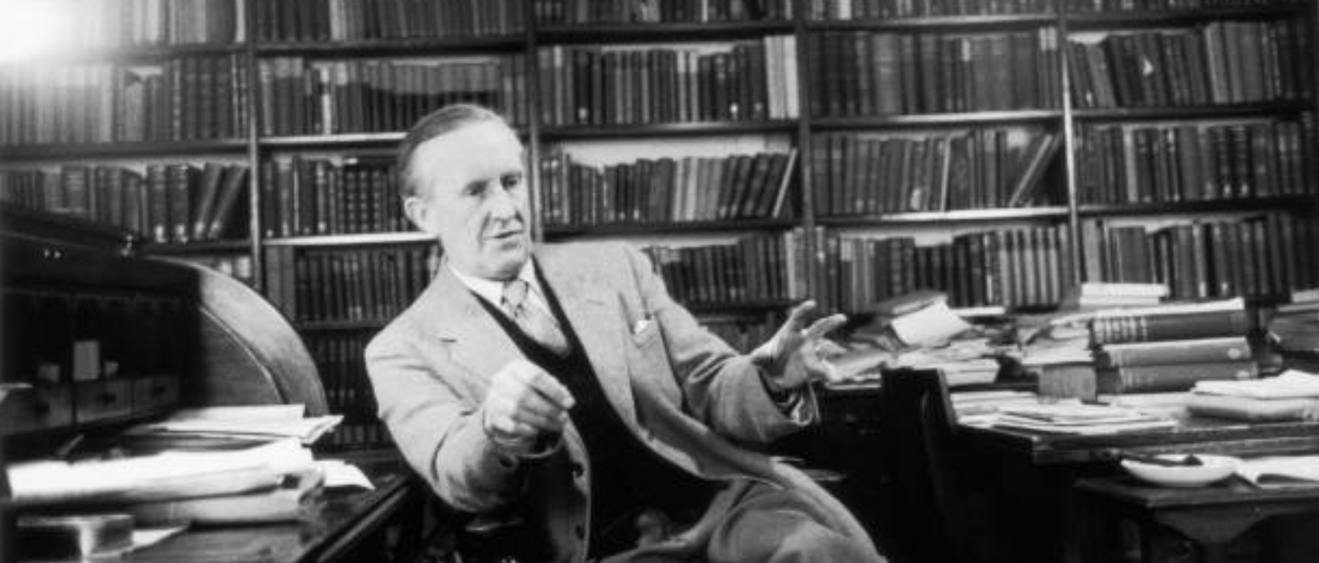 Tolkien in his study